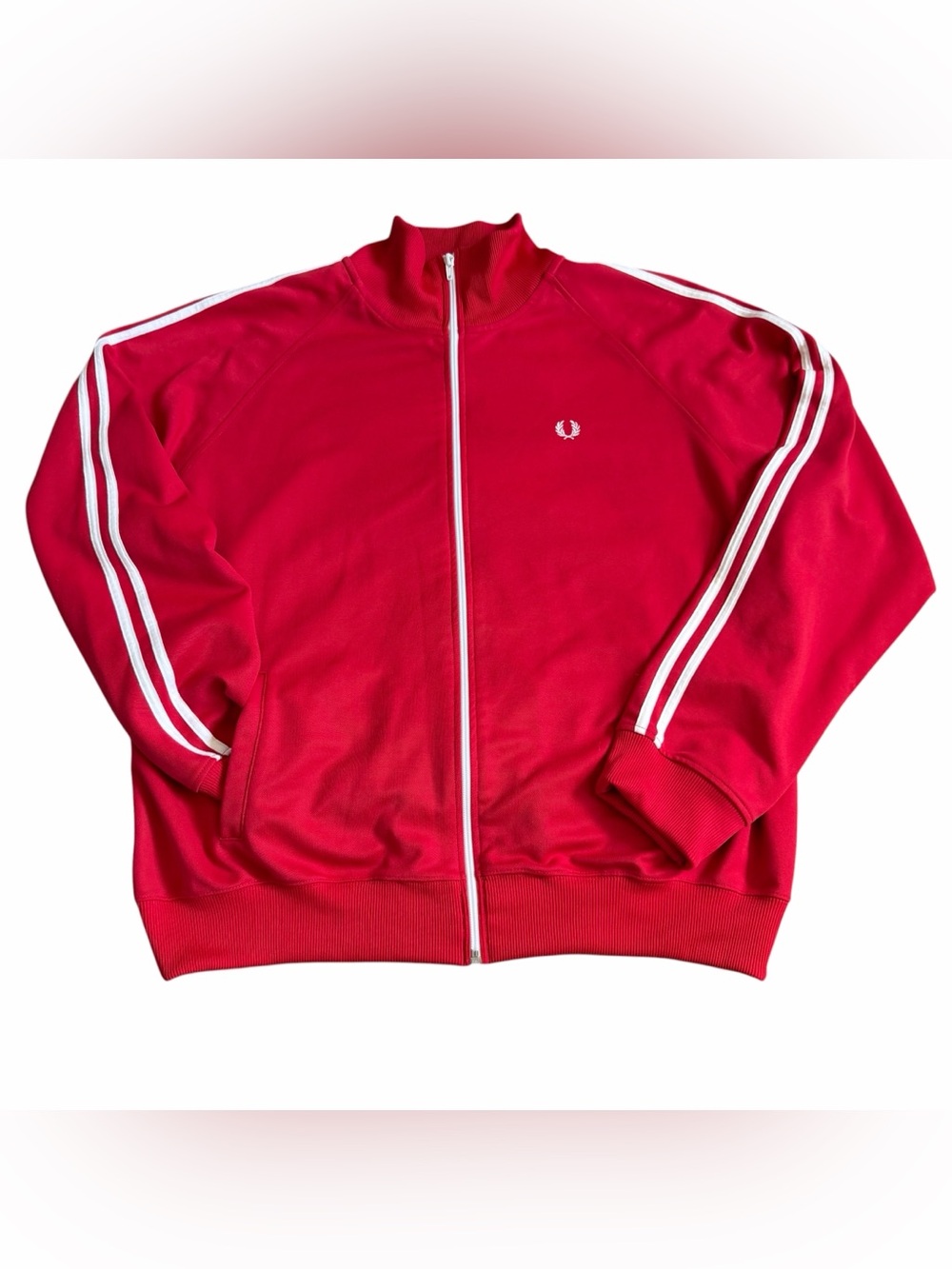 Vintage Fred Perry Sportswear Mens Retro Striped Track Jacket Sz XL Red Mod Skin